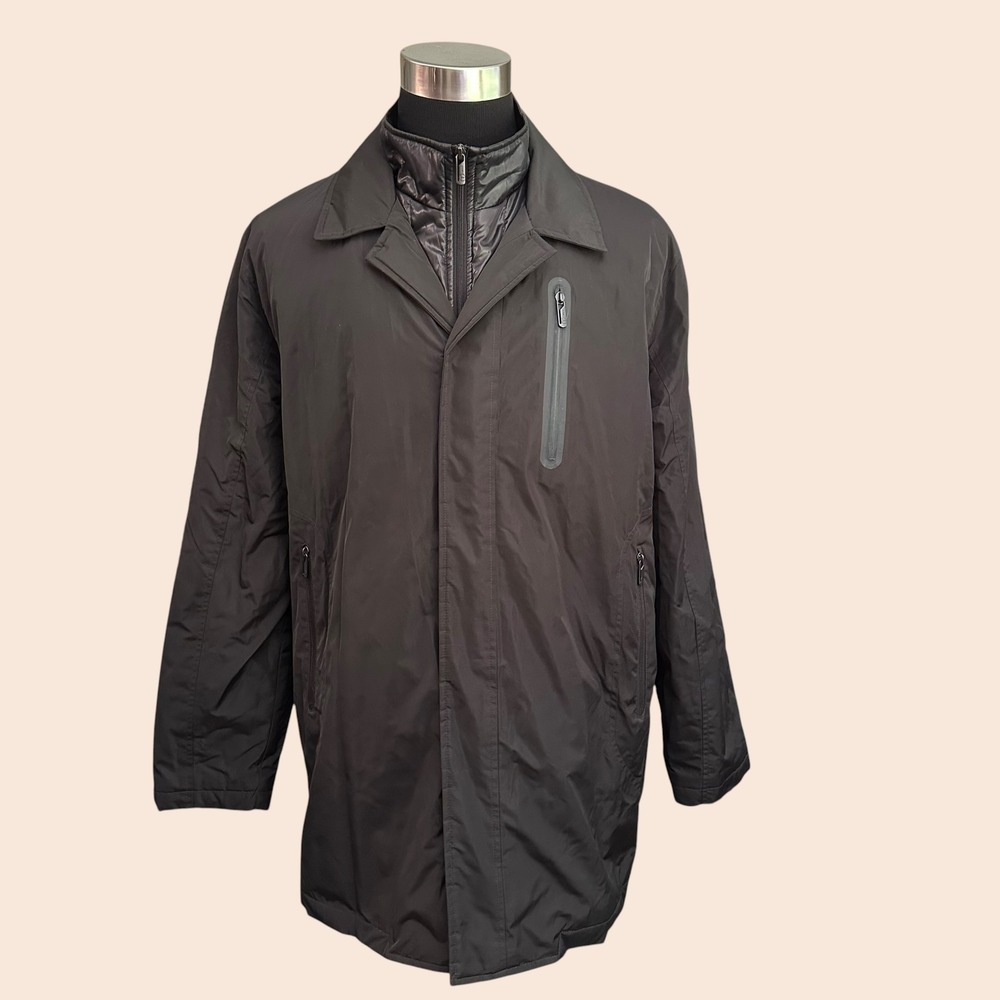 Tumi T Tech Black Commuter Insulated Quilted Front Full Zip Jacket sz XL